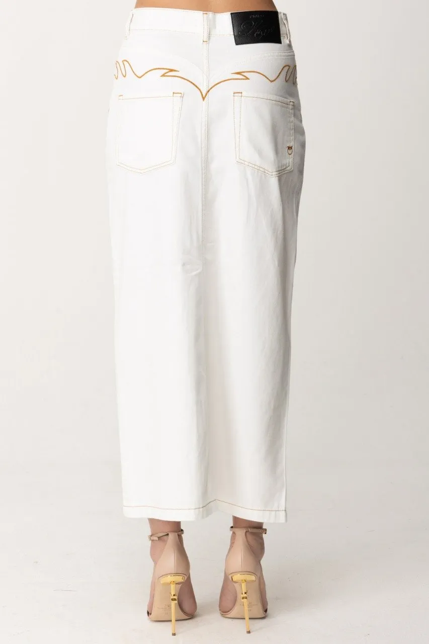 Gonna midi con spacco BIANCO-BIANCANEVE