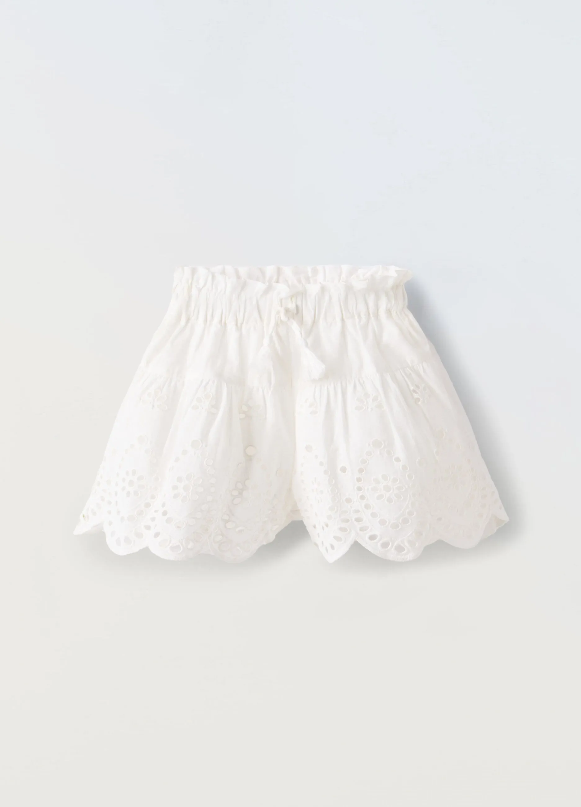 Gonna pantalone in puro cotone sangallo bambina