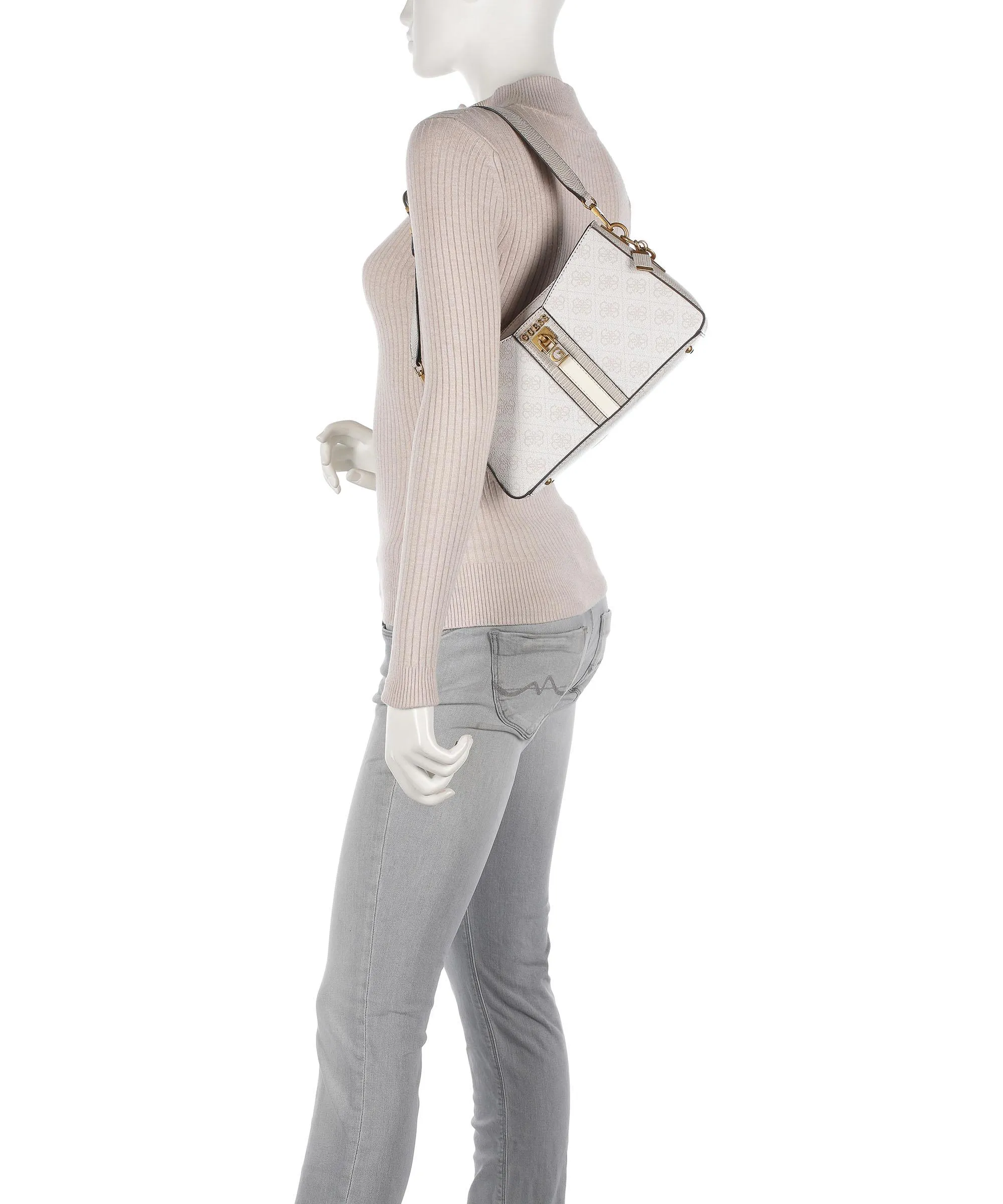  Guess Ginevra Borsa a spalla pelle sintetica beige  