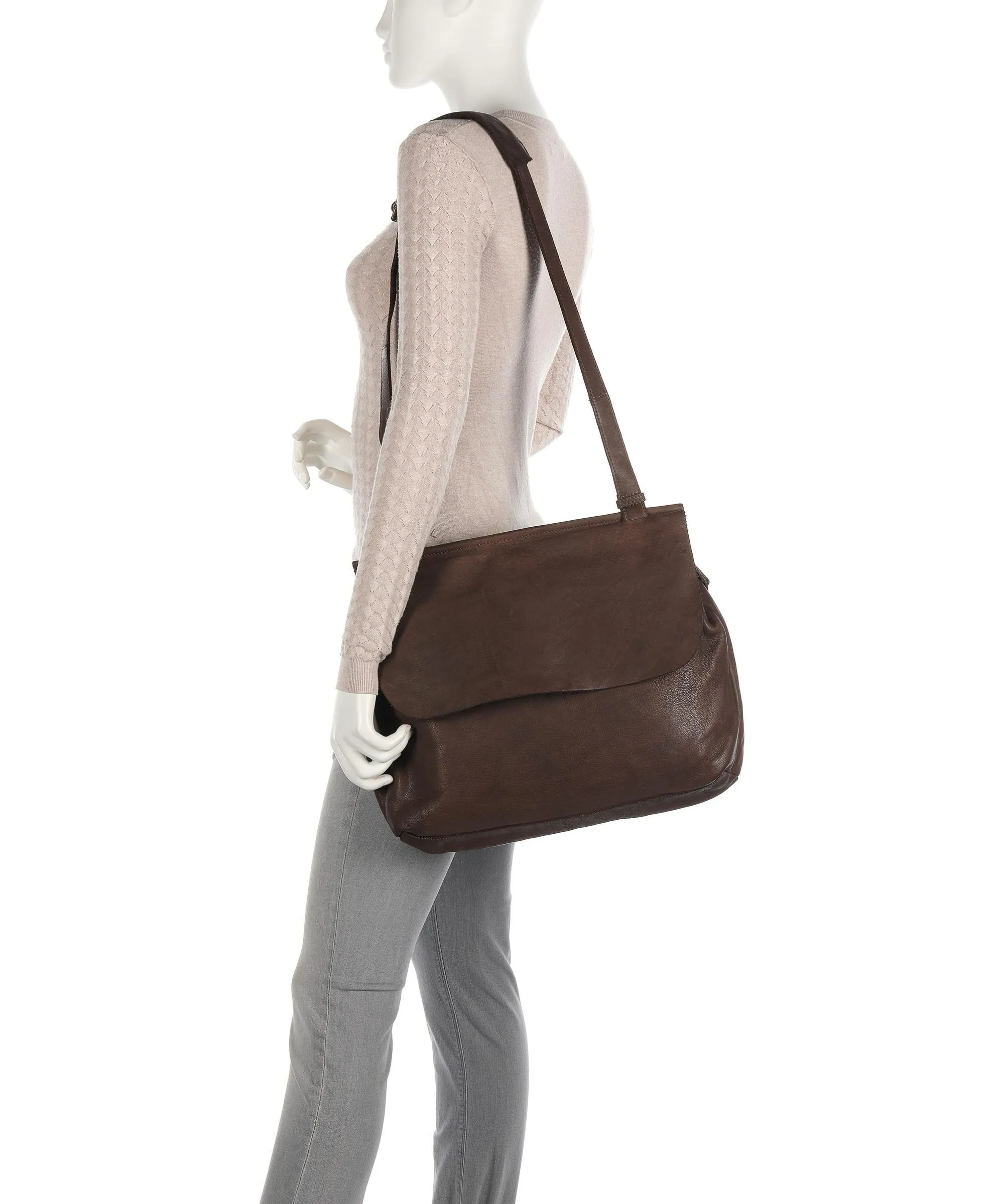  Harold's Submarine Borsa messenger pelle bovina marrone scuro  