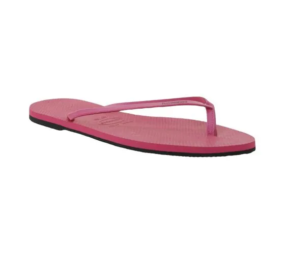 havaianas Metallic Shocking, infradito da donna alla moda con separatore per le dita dei piedi con stampa del logo rosa