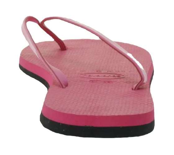 havaianas Metallic Shocking, infradito da donna alla moda con separatore per le dita dei piedi con stampa del logo rosa