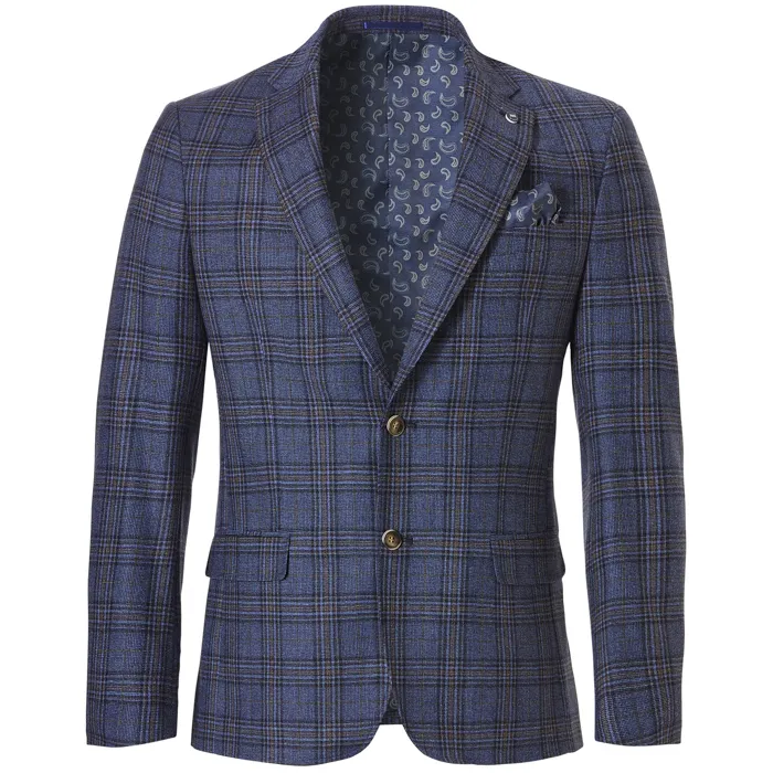 Henk ter Horst blazer a quadri in lana vergine Blu