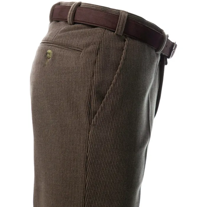 Henk ter Horst pantaloni Trelana in lana elasticizzata a coste Taupe