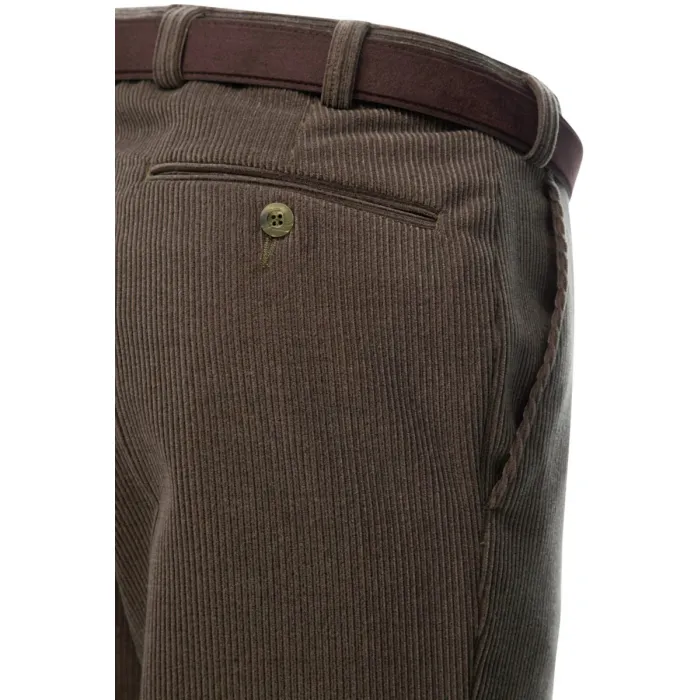 Henk ter Horst pantaloni Trelana in lana elasticizzata a coste Taupe