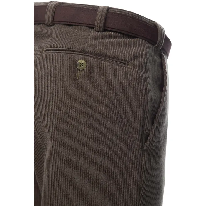 Henk ter Horst pantaloni Trelana in lana elasticizzata a coste Taupe