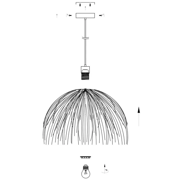 Illuminazione Steinhauer Grass Lampada a sospensione Nero, 1-Luce