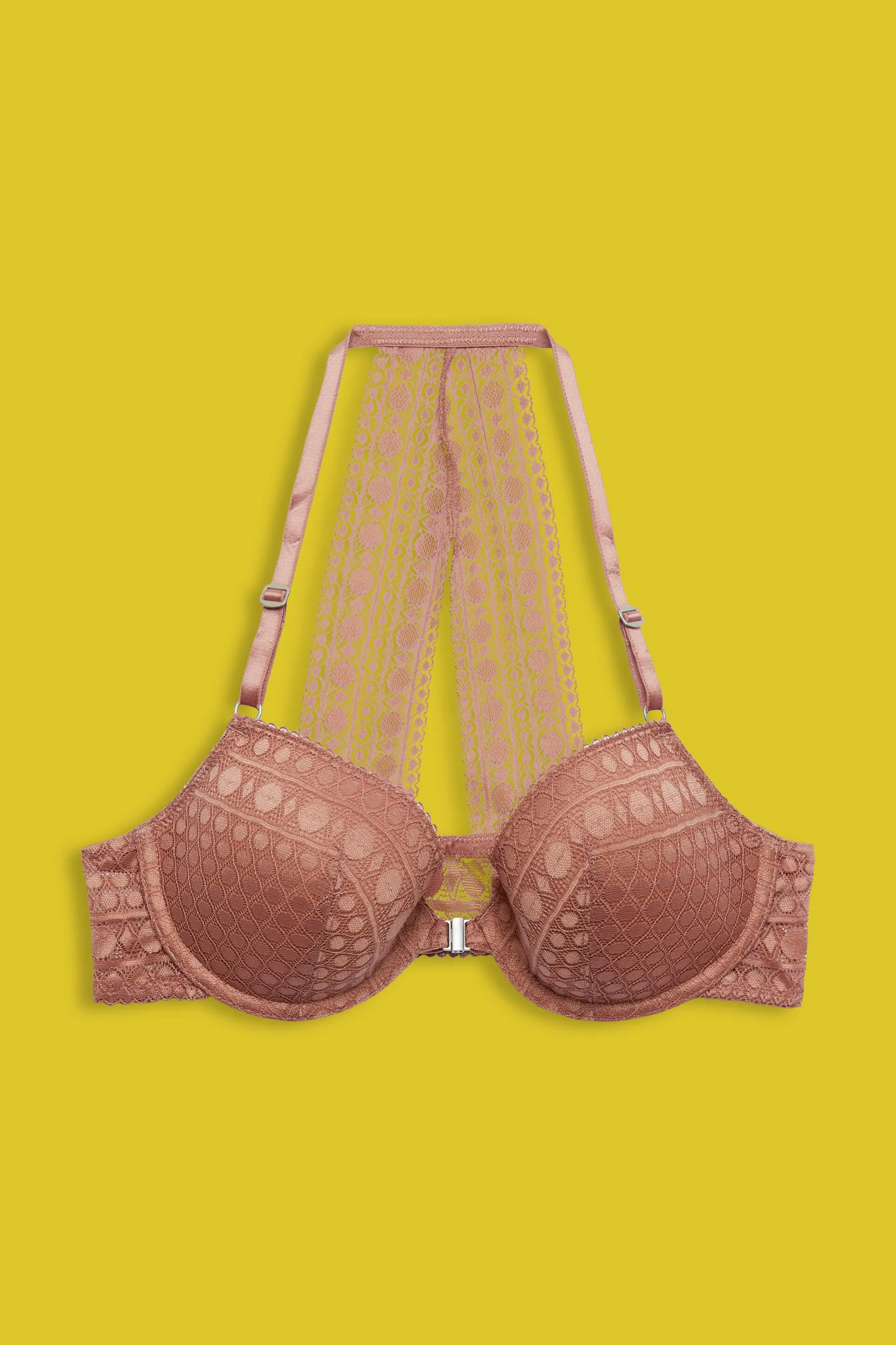 In materiale riciclato: Reggiseno imbottito con ferretto e pizzo