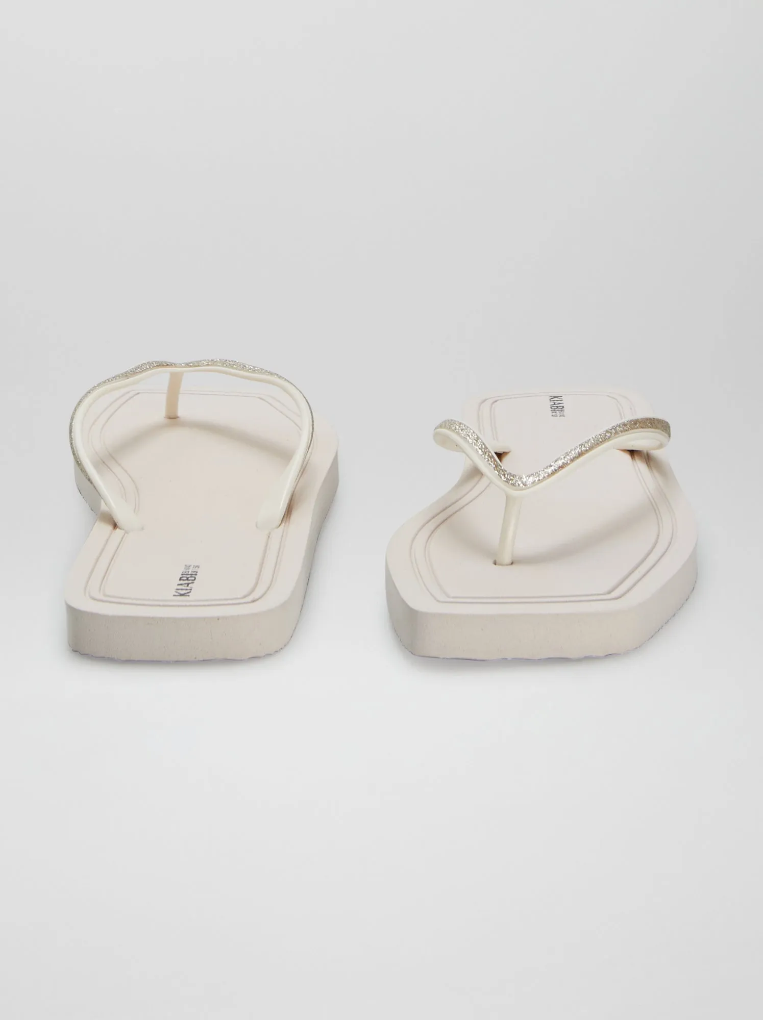 Infradito quadrate con strass - BEIGE