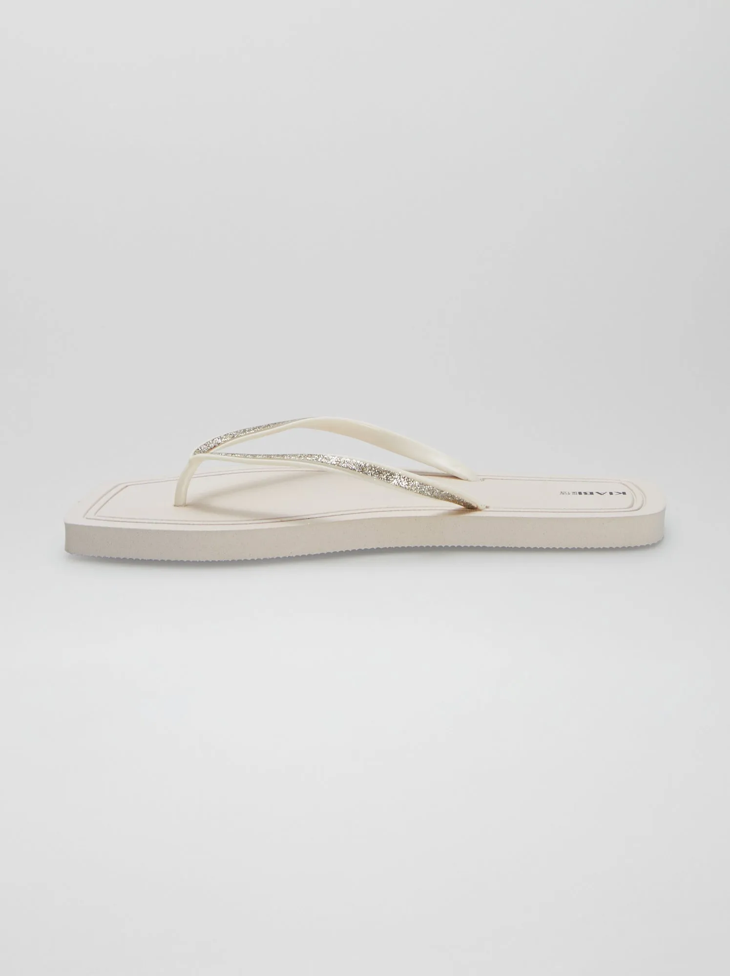 Infradito quadrate con strass - BEIGE
