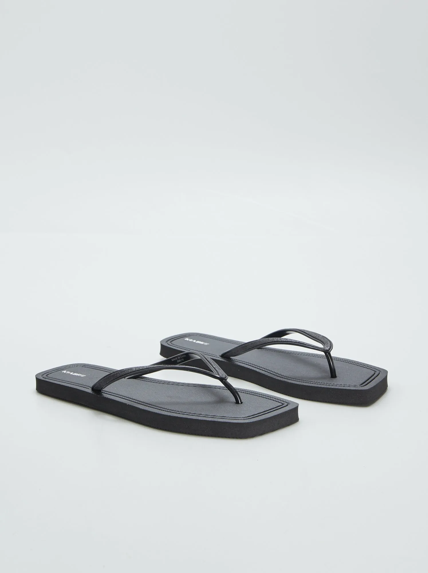 Infradito quadrate con strass - NERO