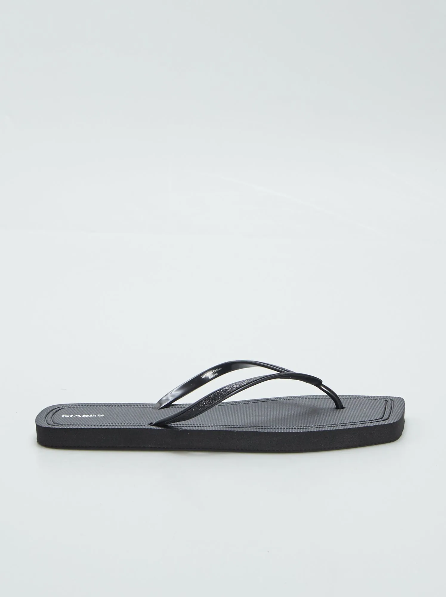 Infradito quadrate con strass - NERO