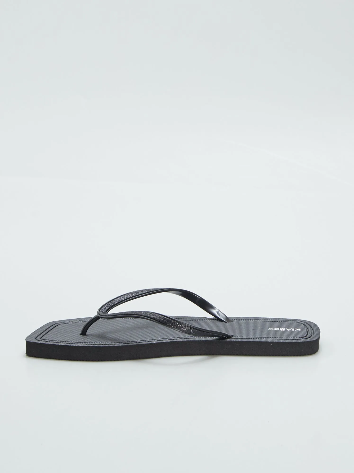 Infradito quadrate con strass - NERO