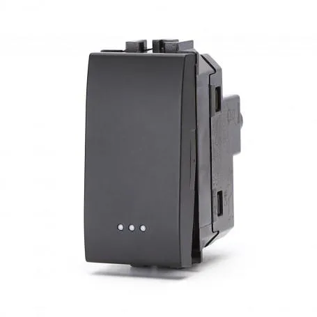 Interruttore Unipolare 16A Serie compatibile Bticino living light Nero 