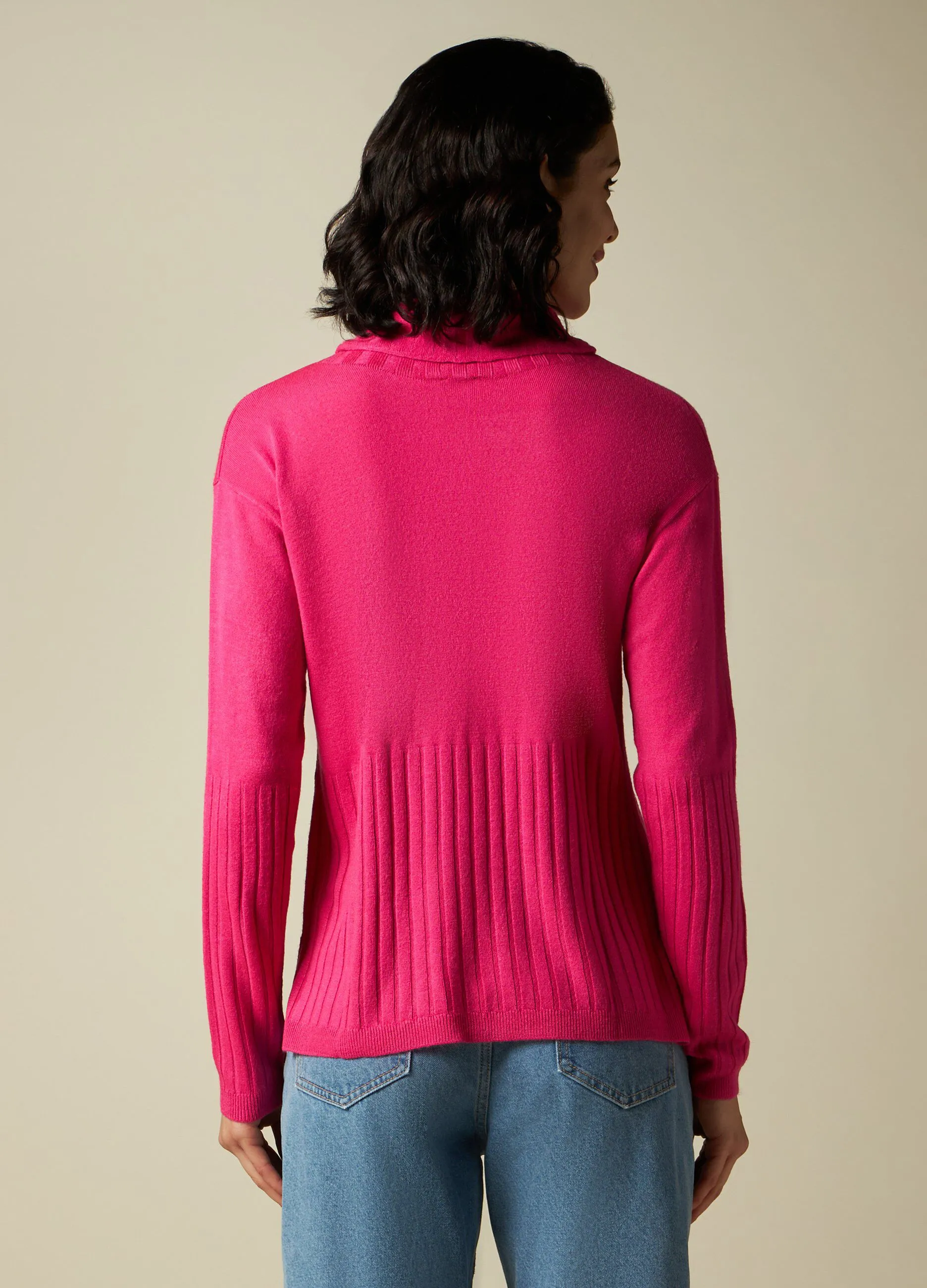 IWIE  Pullover tricot con lavorazione in costina donna
