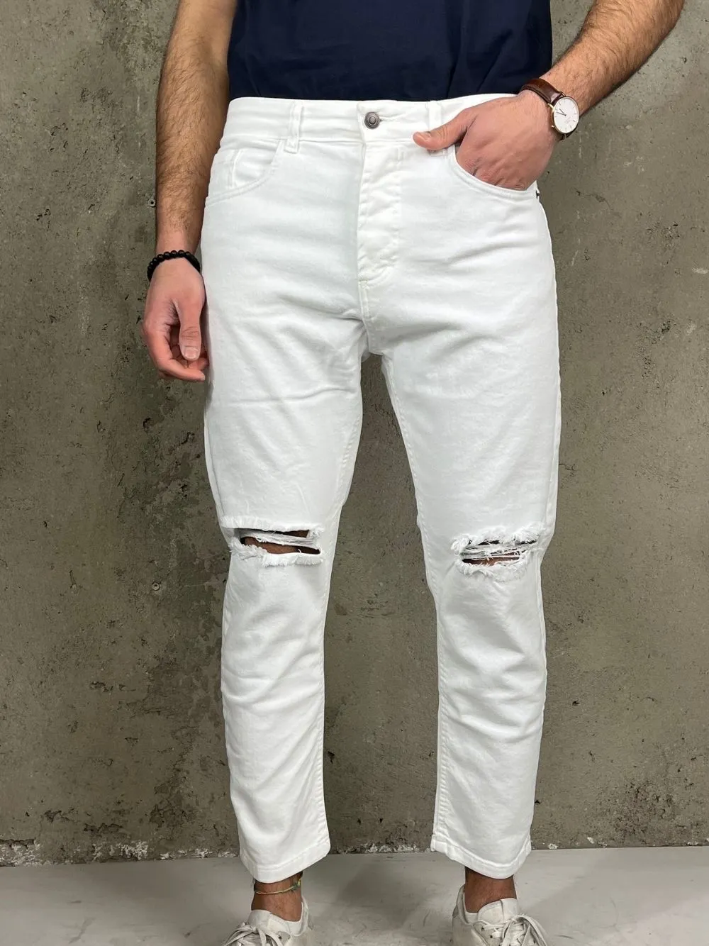 Jeans gl casual strappo ginocchio