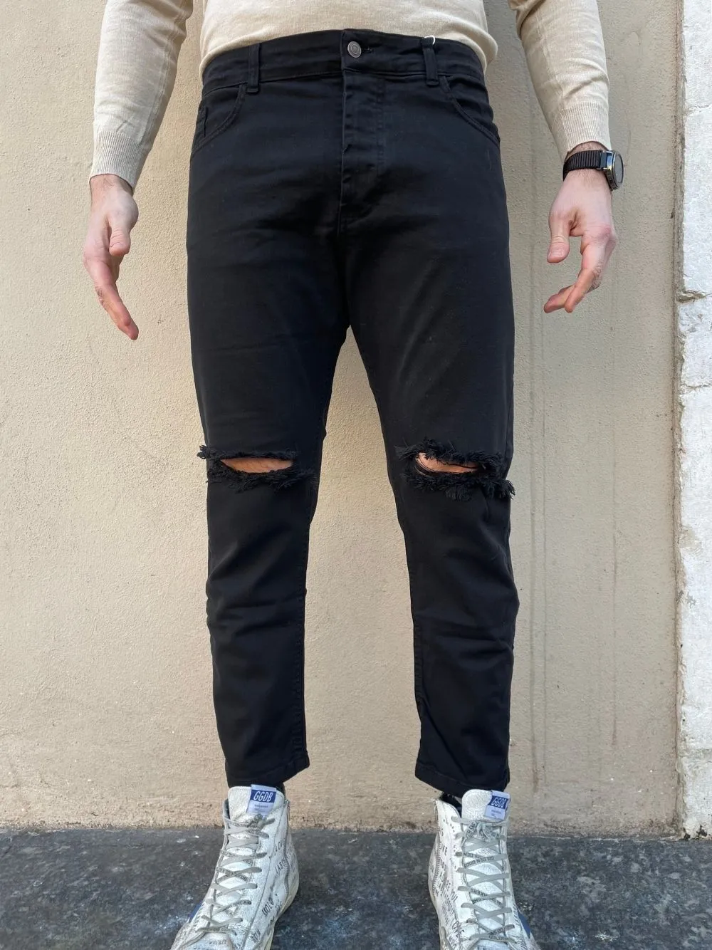 Jeans gl casual strappo ginocchio