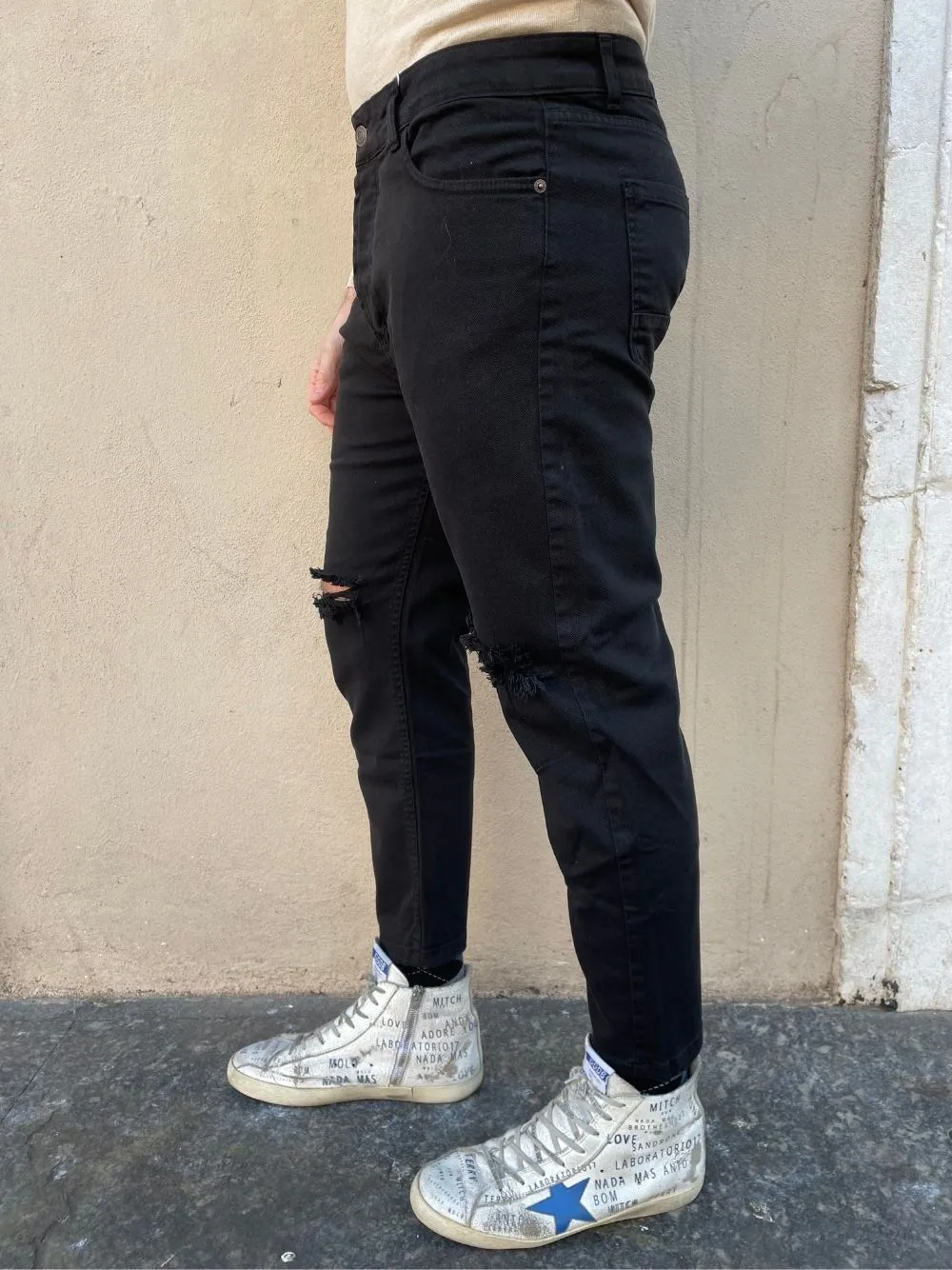 Jeans gl casual strappo ginocchio