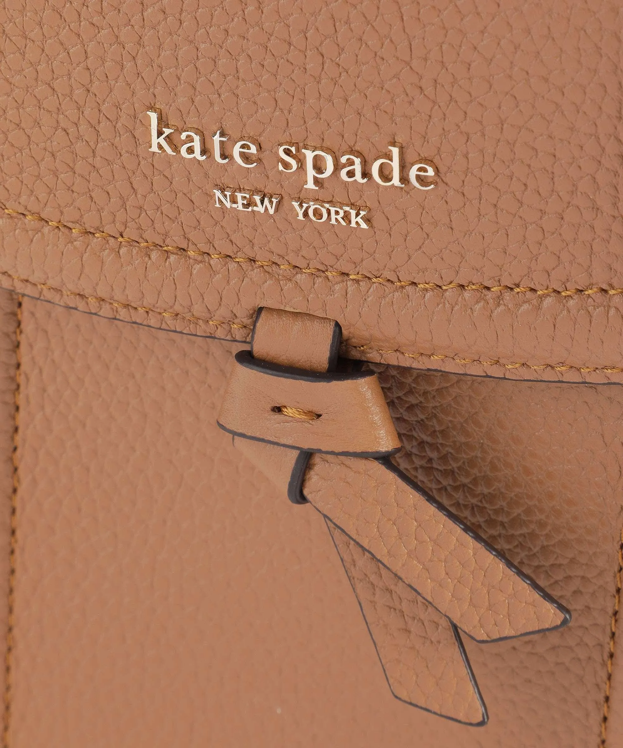  Kate Spade New York Knott Borsetta porta cellulare pelle granulata marrone chiaro  
