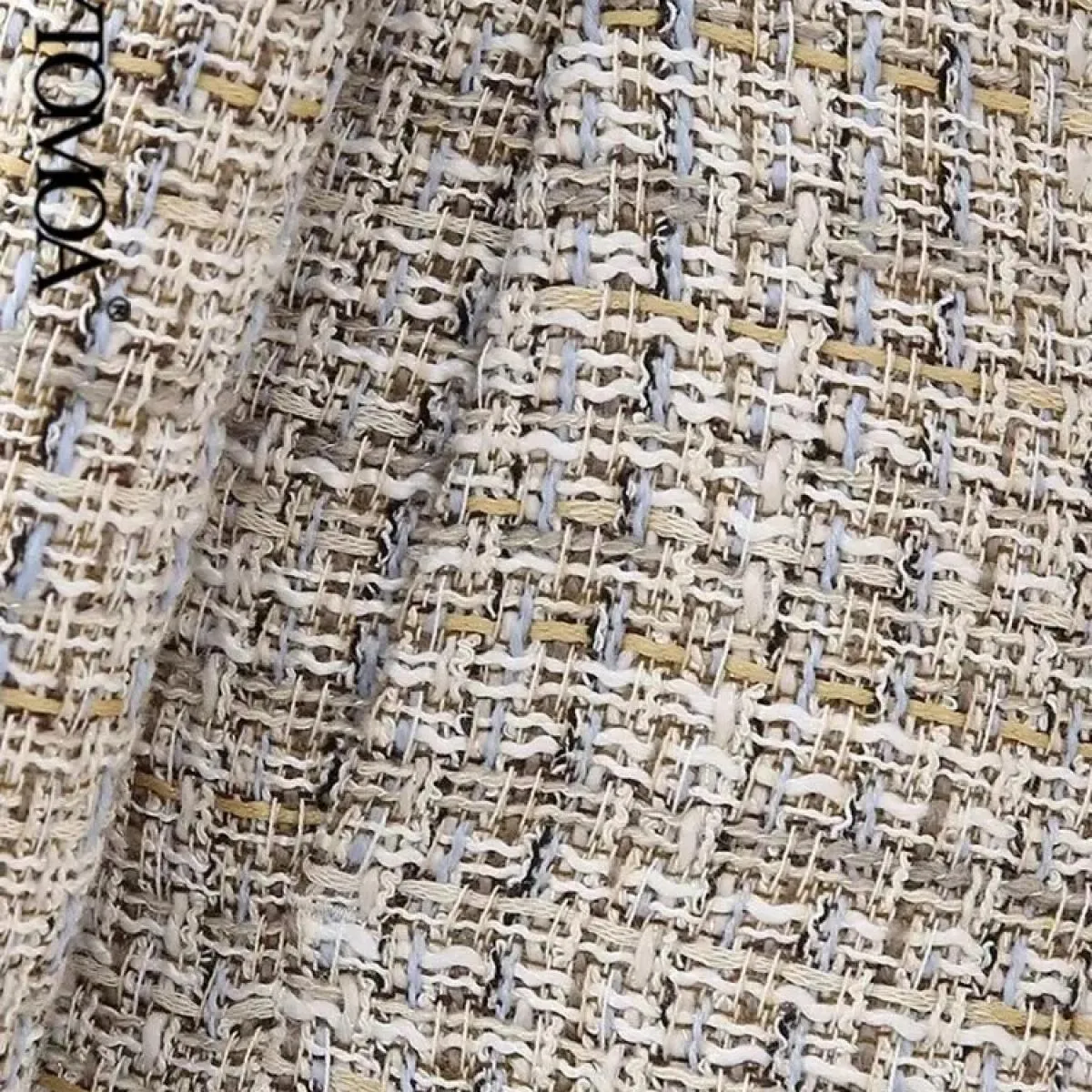 Kpytomoa Cappotto da donna in tweed doppio petto moda donna Cappotto vintage a maniche lunghe sfilacciato Capispalla femminile T