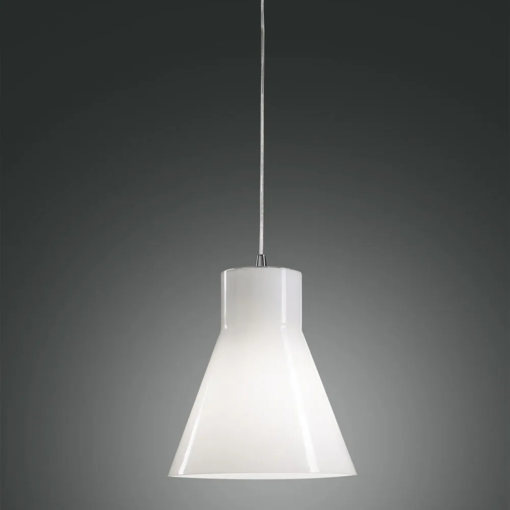 Lampada a Sospensione FABAS – DIANA  Vetro Bianco 1 Luce D. 23