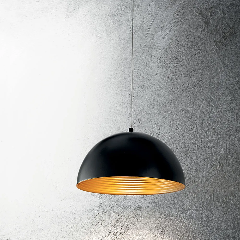 Lampada a Sospensione FABAS LUCE – DINGLE Metallo Nero Oro