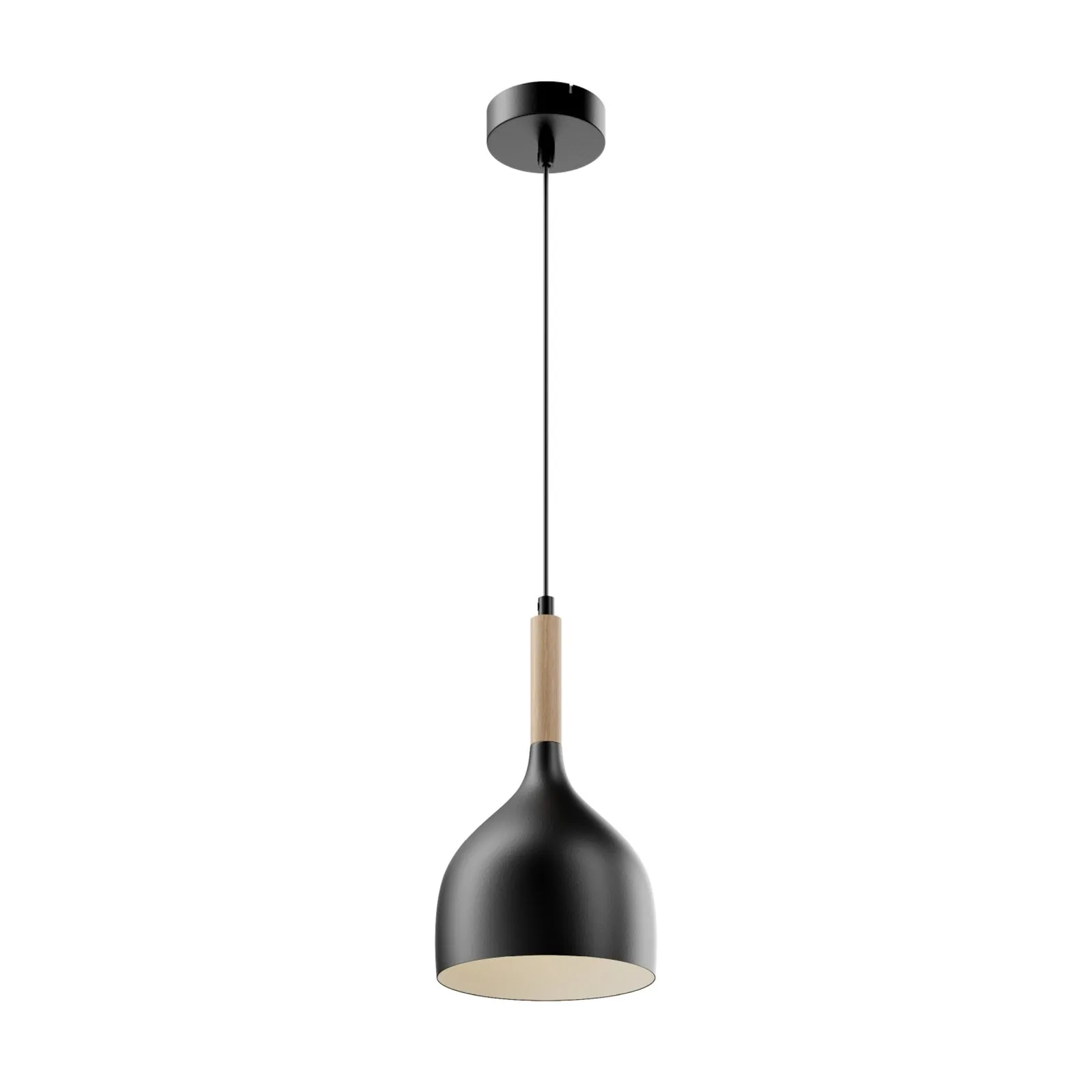 Lampada a sospensione Noak, legno nero/naturale, Ø 17 cm