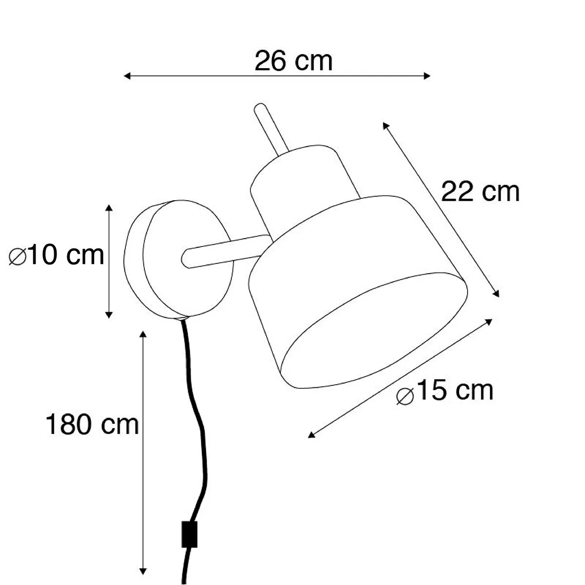 Lampada da parete intelligente nera con WiFi A60 - Chappie