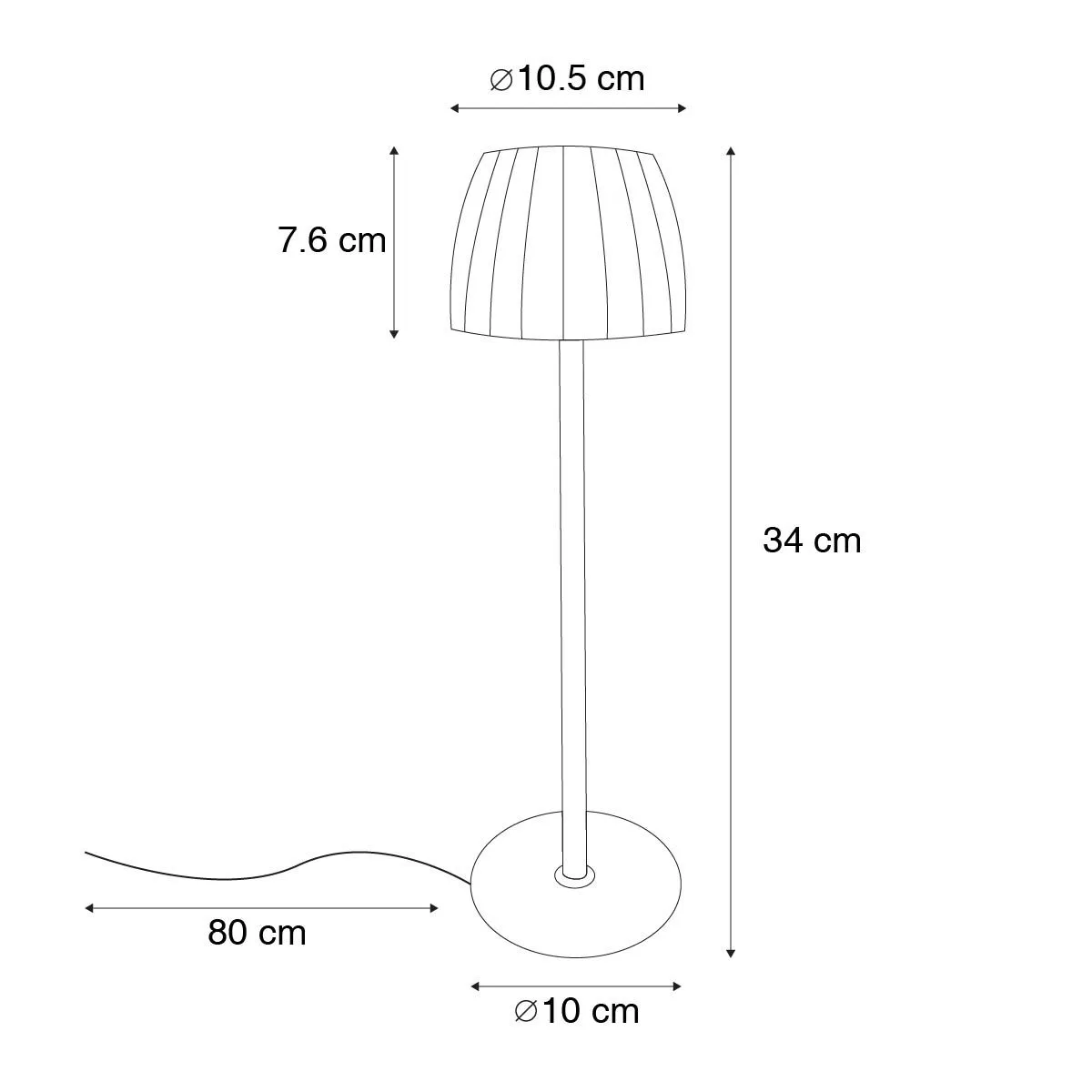 Lampada da tavolo moderna rossa dimmerabile in 3 fasi ricaricabile - Dolce