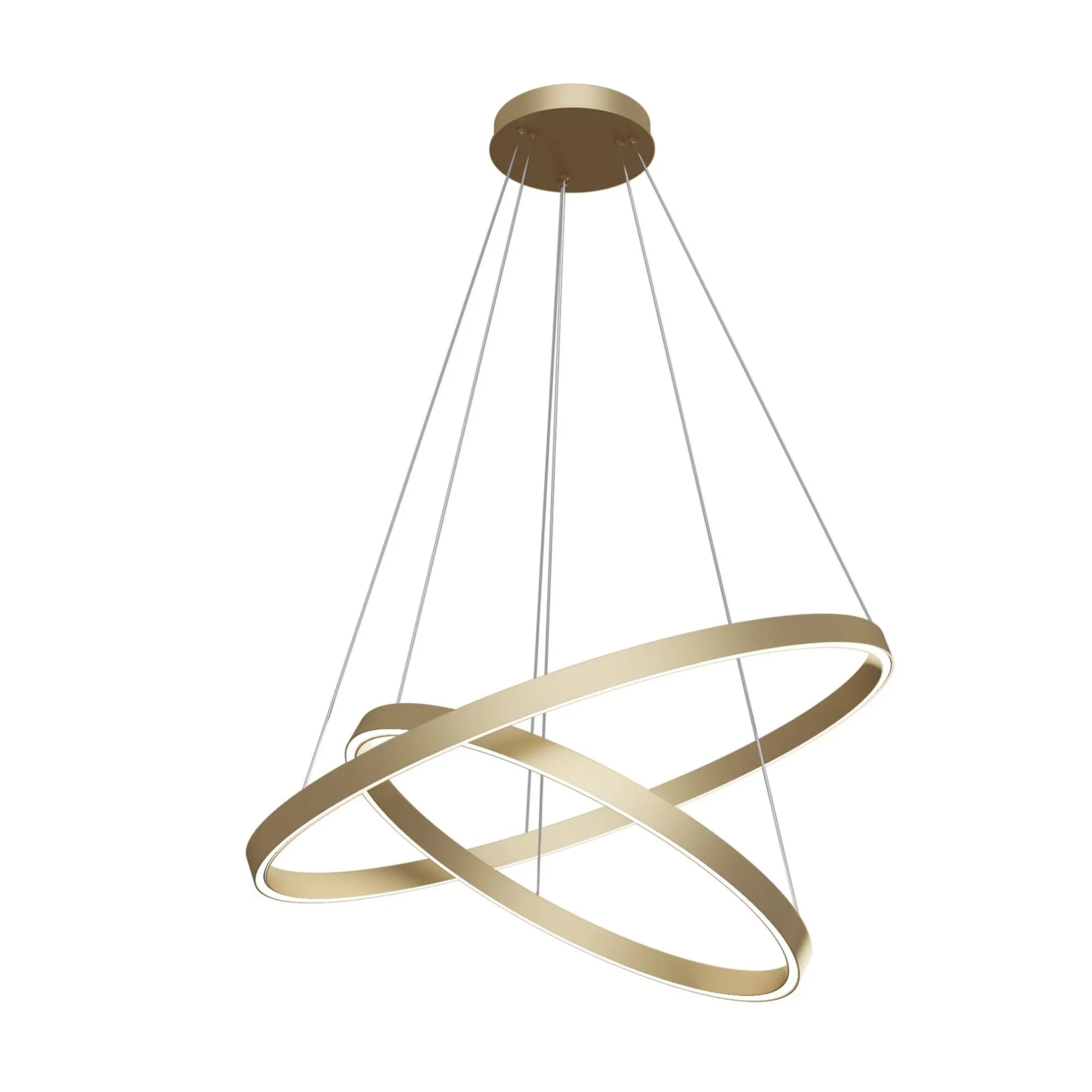 Lampadario a Sospensione Moderno Rim 2 Anelli Led Ottone Maytoni