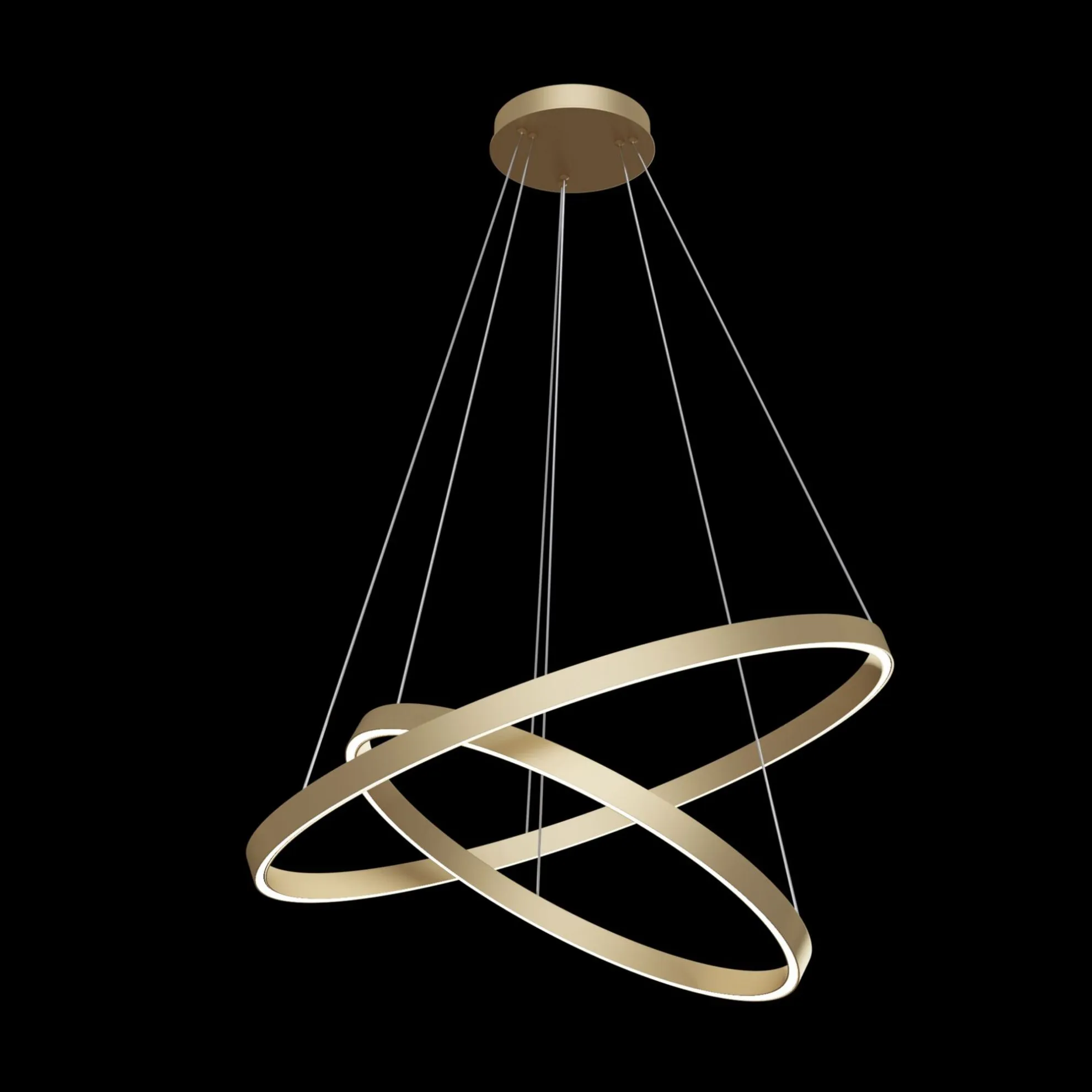 Lampadario a Sospensione Moderno Rim 2 Anelli Led Ottone Maytoni
