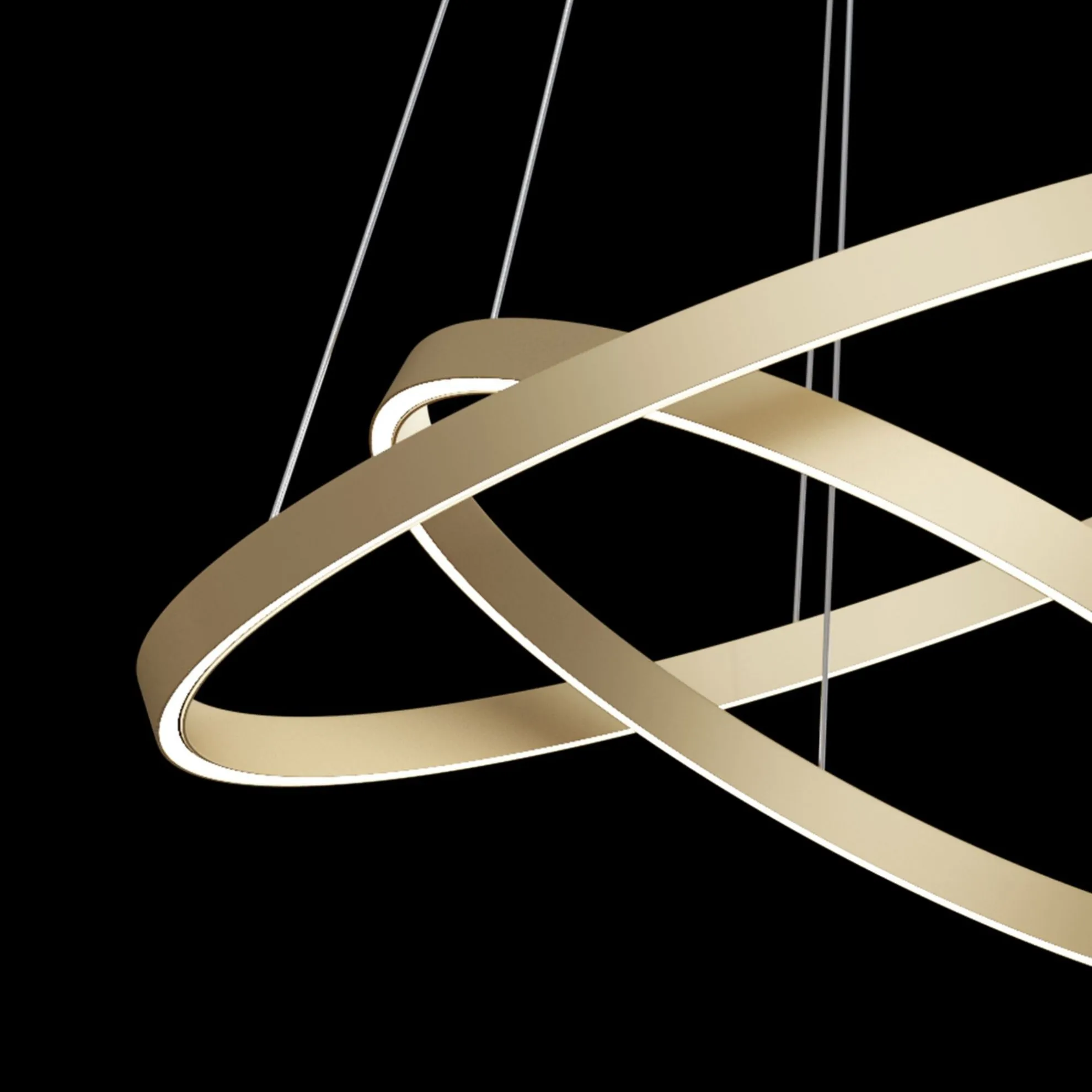 Lampadario a Sospensione Moderno Rim 2 Anelli Led Ottone Maytoni
