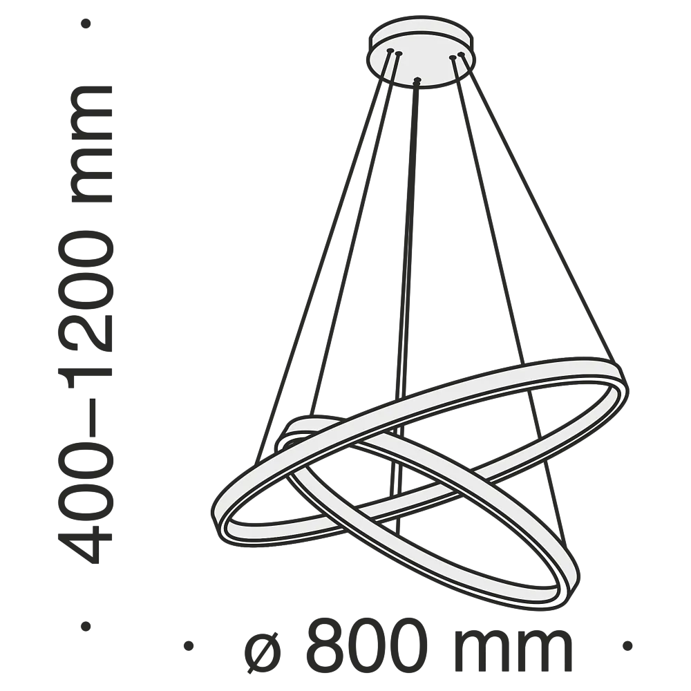 Lampadario a Sospensione Moderno Rim 2 Anelli Led Ottone Maytoni