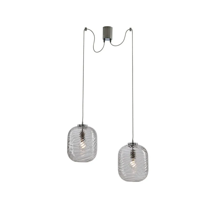 Lampadario a sospensione Trasparente 2Xe27 20,5X250X9Cm