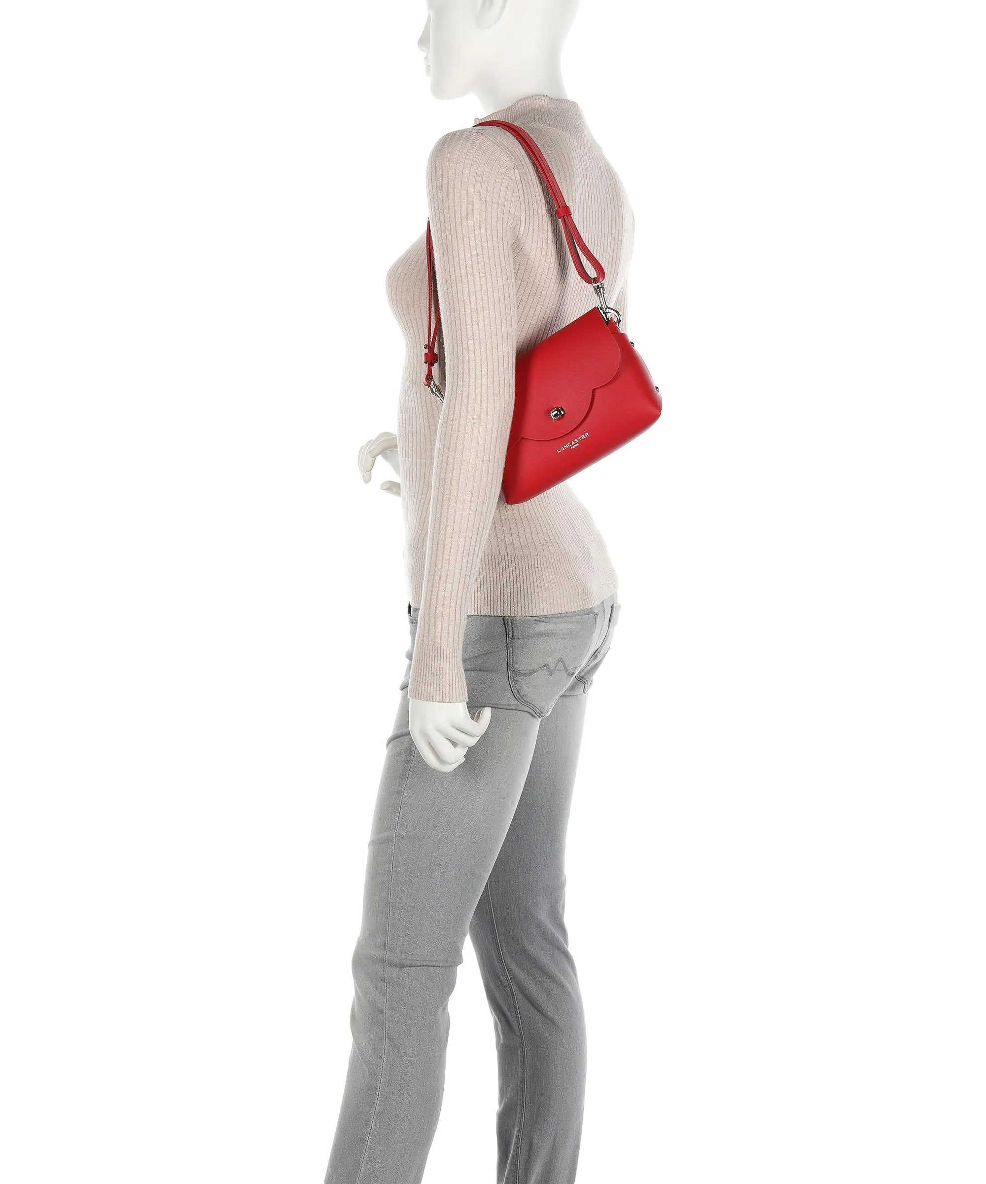  Lancaster Pur & Element City Flore Borsa a tracolla pelle bovina rosso  