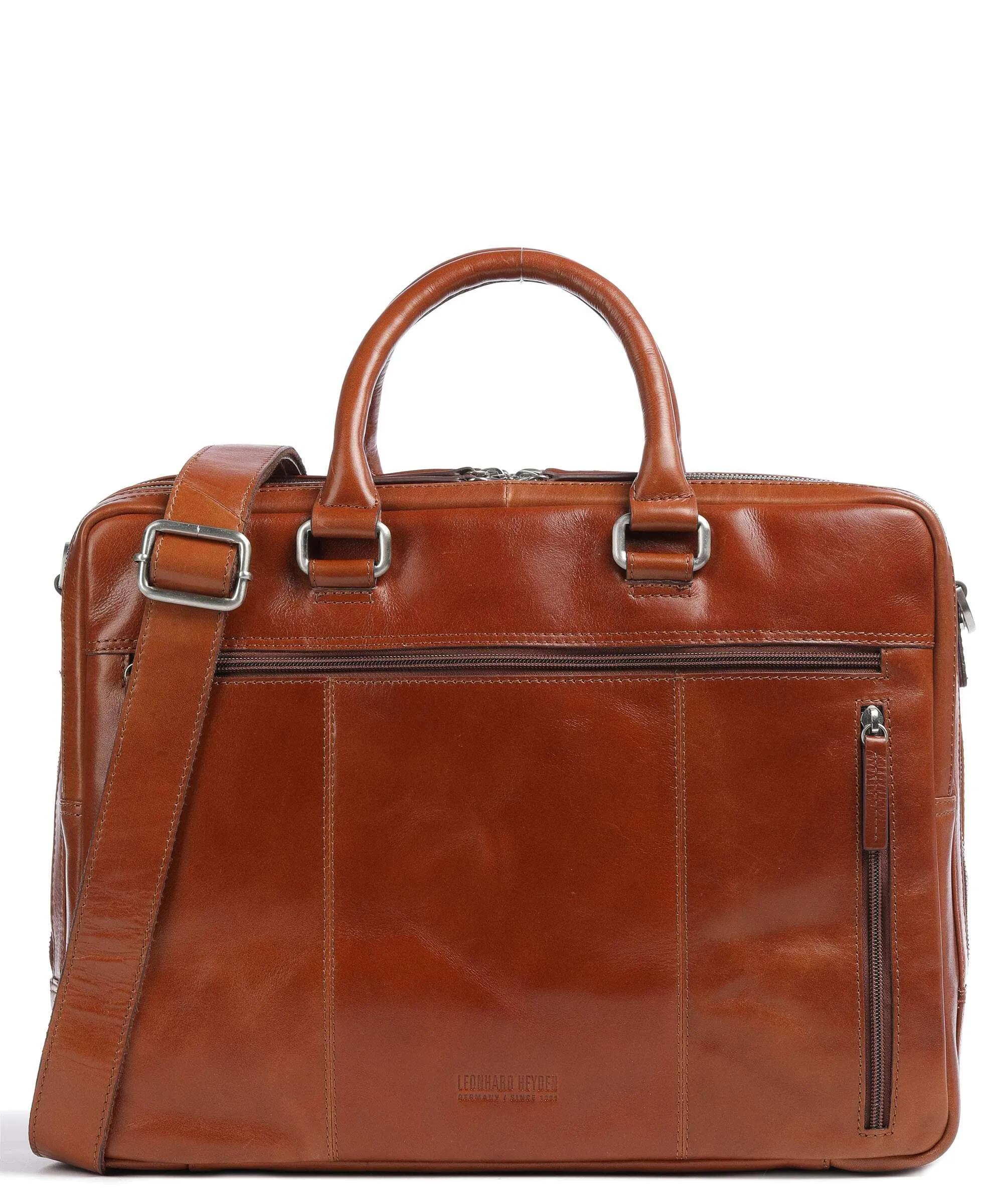  Leonhard Heyden Cambridge Cartella 15″ pelle di vacchetta finemente grana cognac  