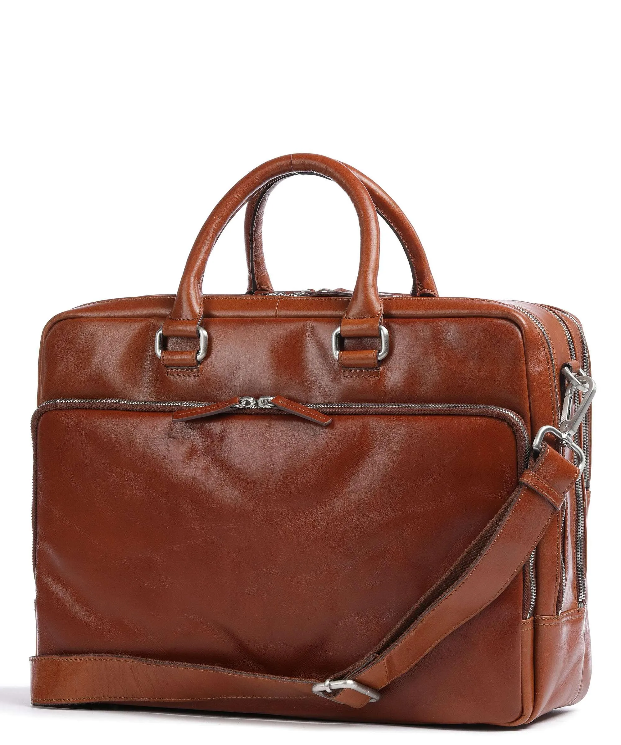  Leonhard Heyden Cambridge Cartella 15″ pelle di vacchetta finemente grana cognac  
