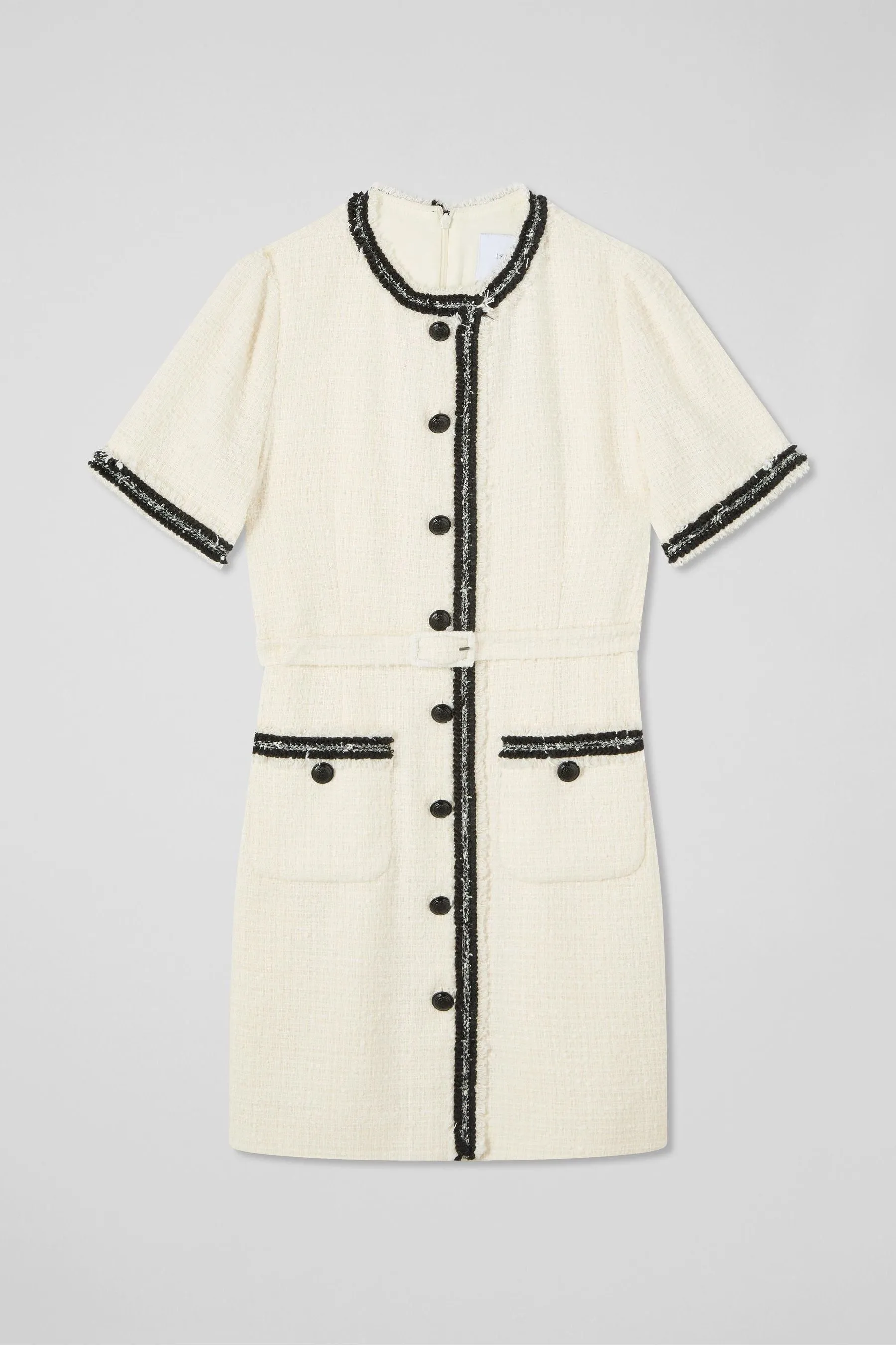 LK Bennett Cream - Charlie Petite - Abito avorio in Blend Blend in tweed italiano
