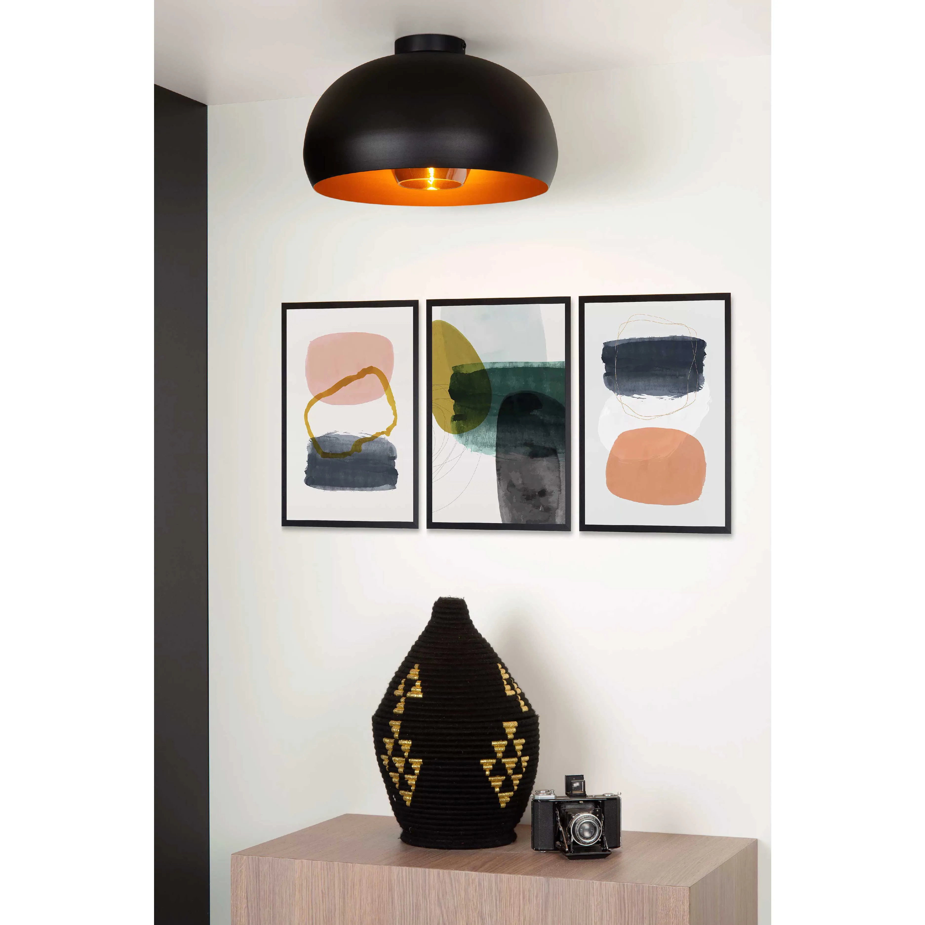 Lucide  Lampada da soffitto diffusore rotondo in acciaio a campana dalle linee moderne Sharan - 60W