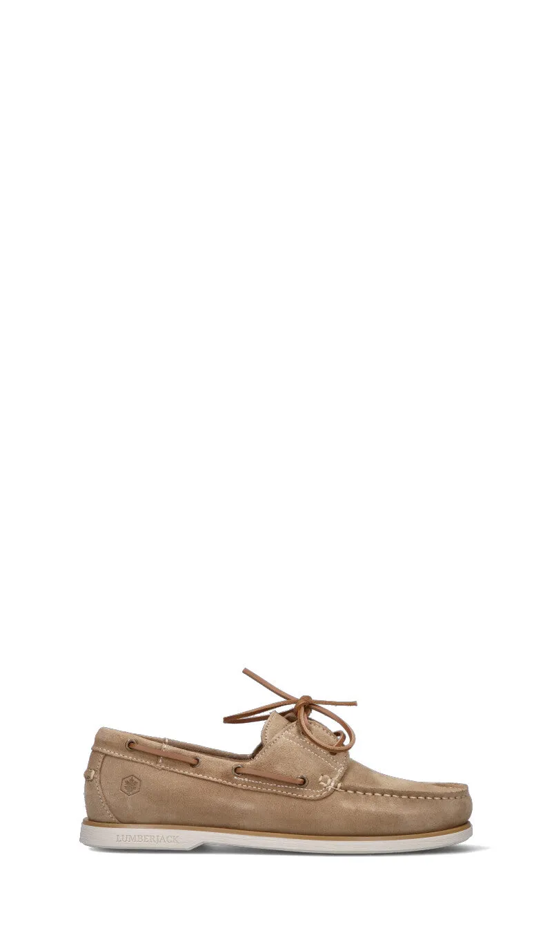 LUMBERJACK Scarpa Barca uomo beige in suede