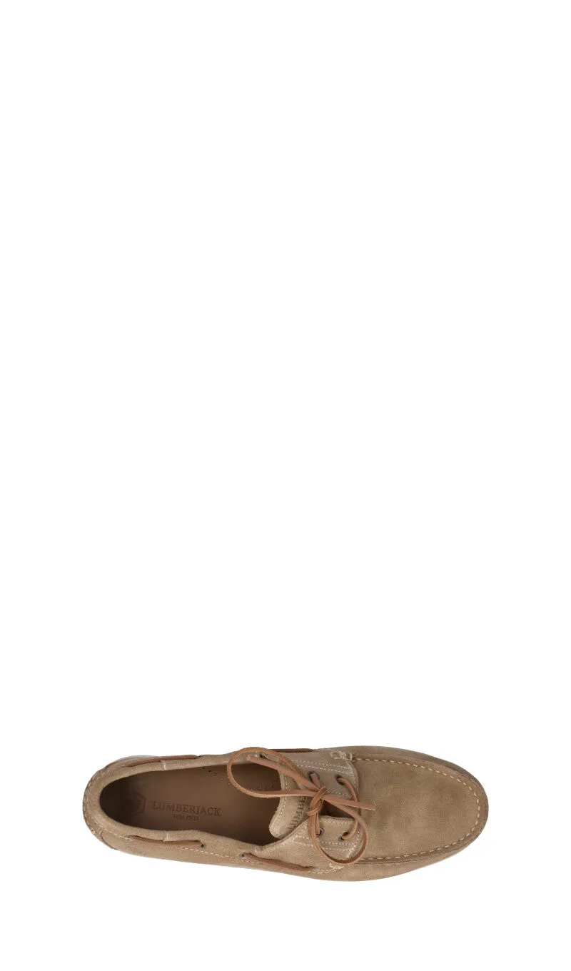 LUMBERJACK Scarpa Barca uomo beige in suede
