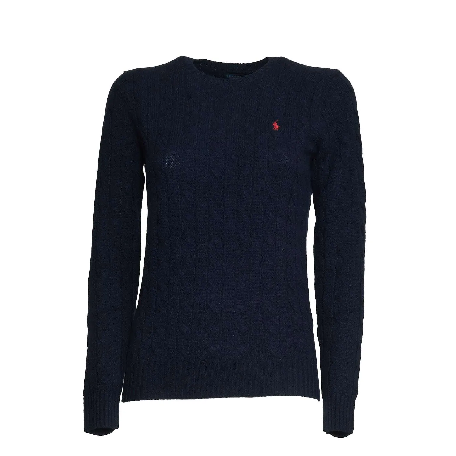 Maglia Girocollo Trecce In Lana E Cachemire