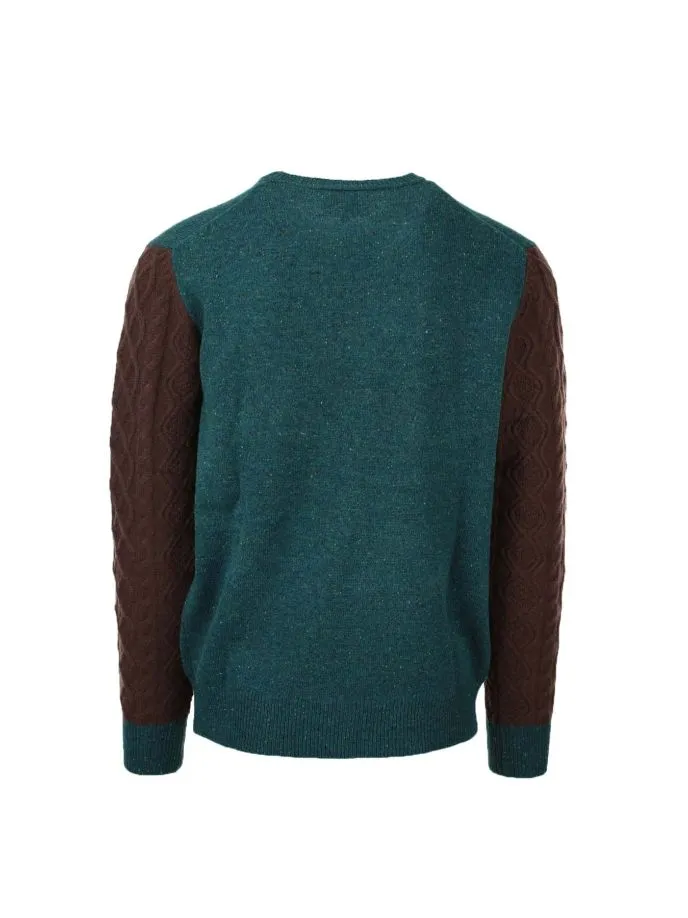 Maglia pullover girocollo in lana con trecce Polo Horse