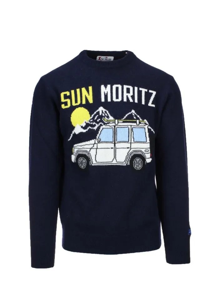 Maglia pullover girocollo in lana Saint Barth Sun Moritz