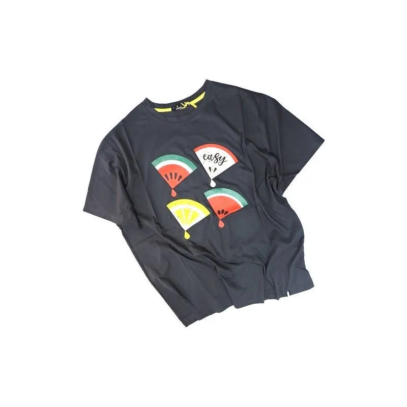 Maglia Taglie Forti Maxfort easy mezza manica uomo girocollo con stampa grigio e2435