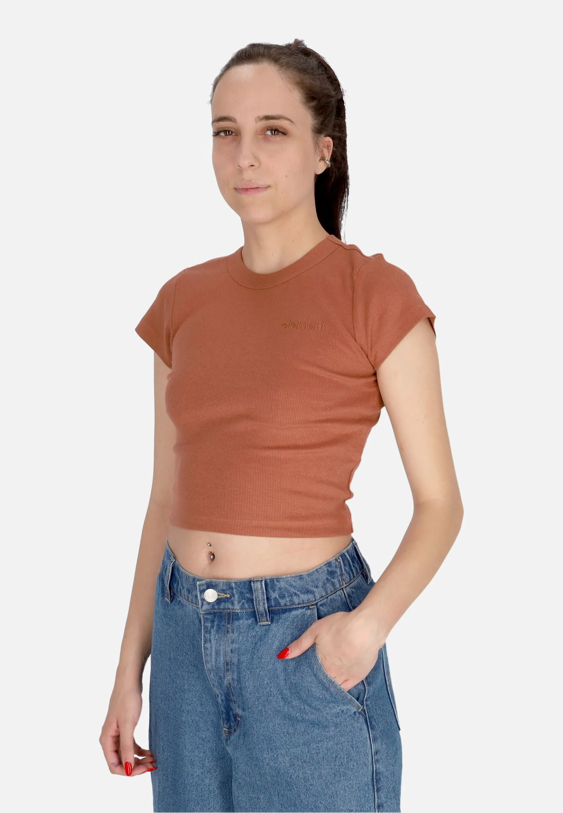 Maglietta Corta Donna W Yarnhill Tee Copper Brown