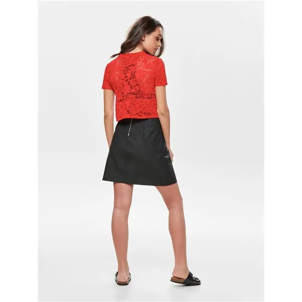 Maglietta donna corta in pizzo Only
