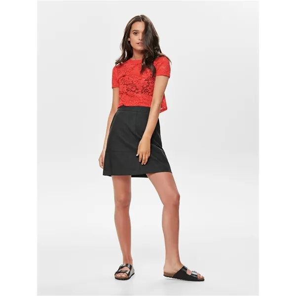 Maglietta donna corta in pizzo Only