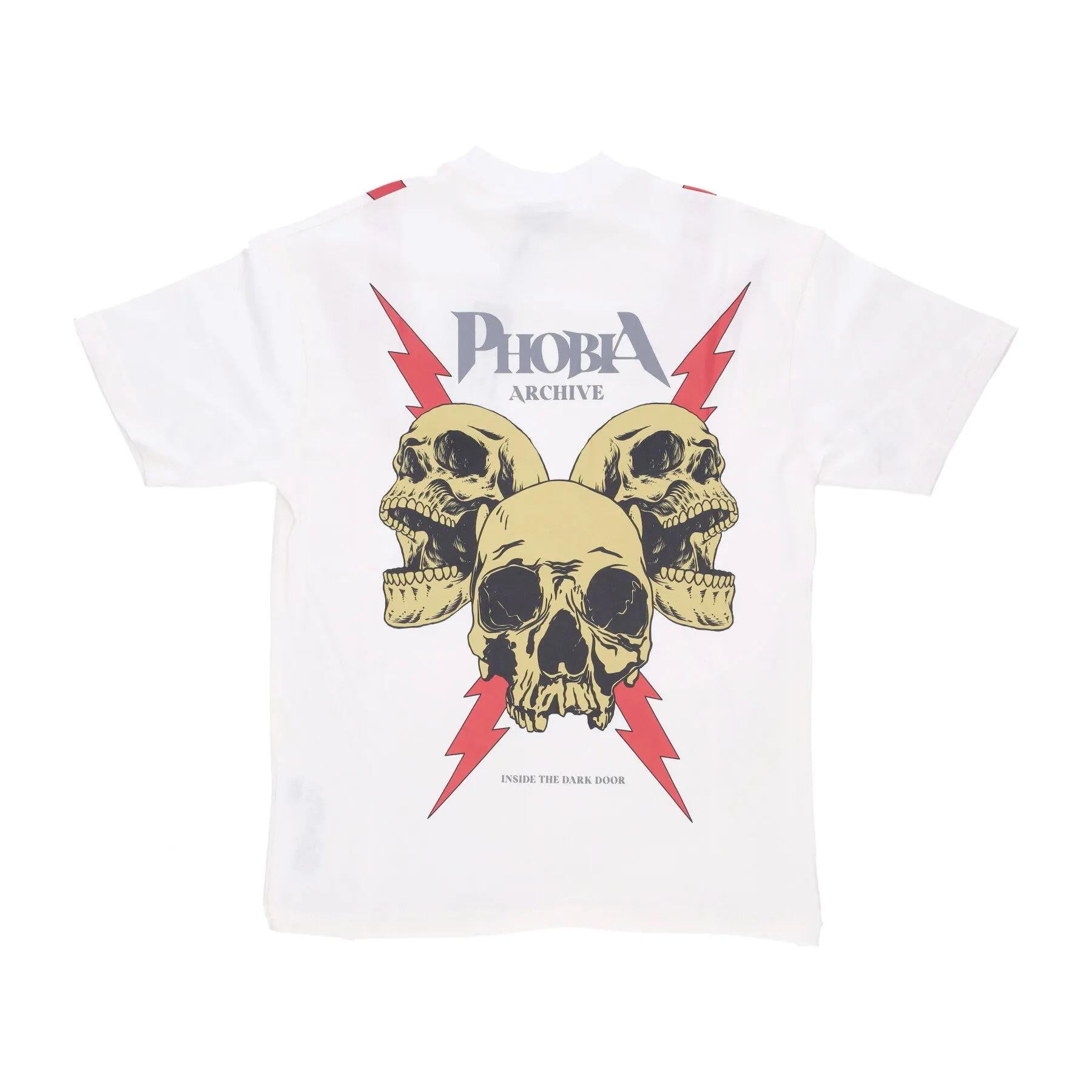Maglietta Uomo Screaming Skulls Print Tee White/red