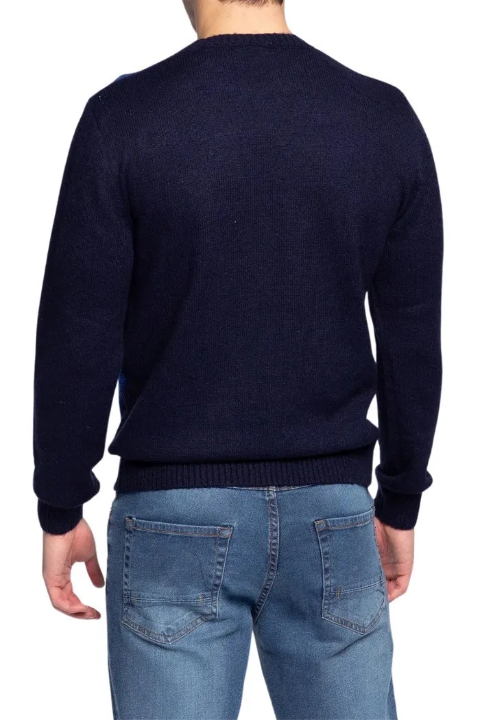 Markup maglia girocollo a rombi in misto lana mk590102